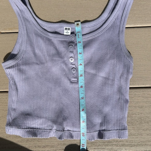 Uniqlo Lilac Ribbed cropped Tank Top women’s small - Picture 4 of 5